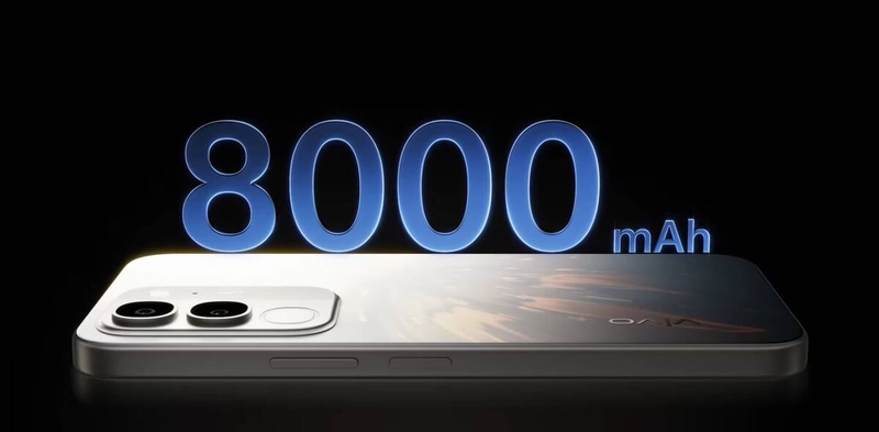Pin 8.000 mAh kéo dài thời gian sử dụng trên vivo Y600i.