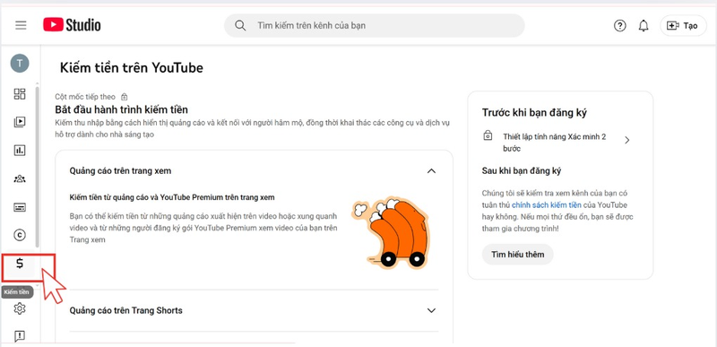 Bật kiếm tiền từ quảng cáo