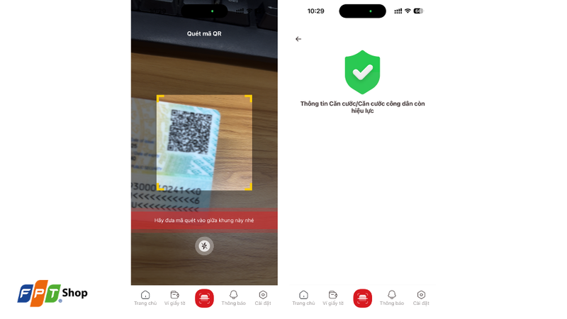 Hỗ trợ quét mã QR trên thẻ căn cước