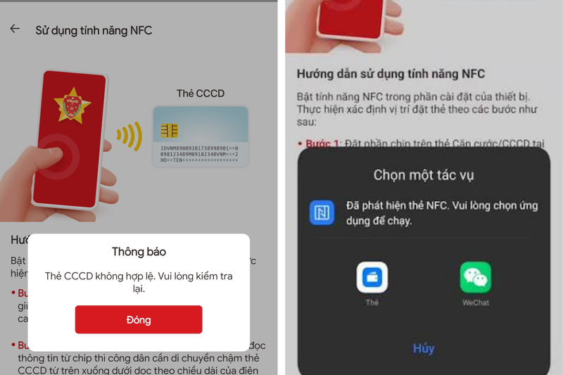 vneid không quét được nfc 1