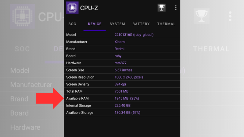Available RAM