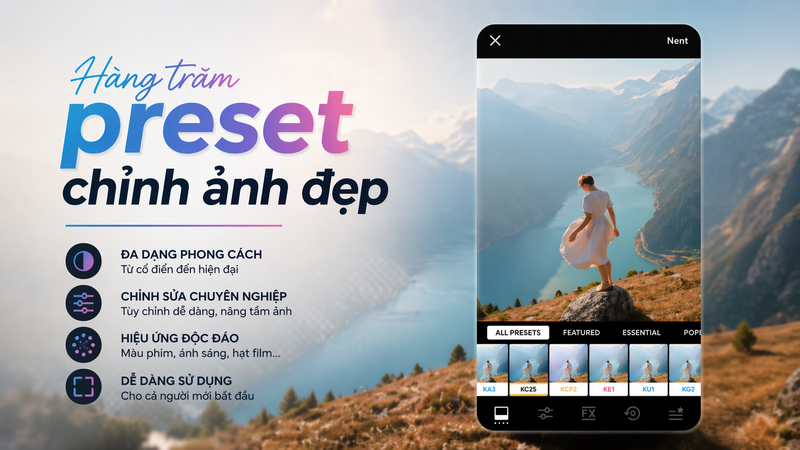 Hàng trăm preset chỉnh ảnh đẹp