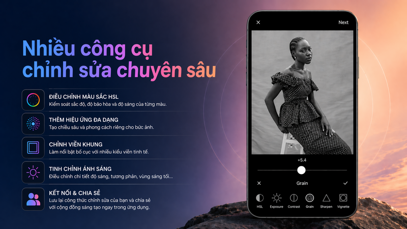 Nhiều công cụ chỉnh sửa chuyên sâu