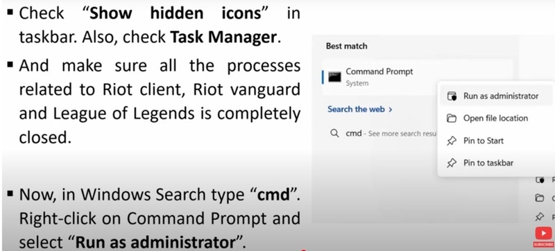 Xóa Riot Vanguard thông qua lệnh CMD