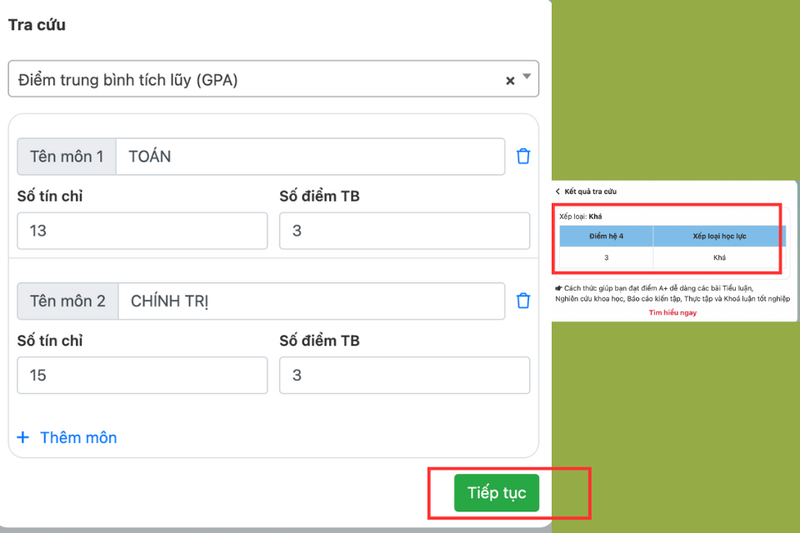 Web tính điểm GPA đại học (5)
