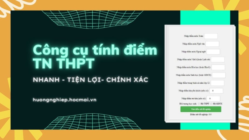 Công cụ tính điểm của web giáo dục Hocmai.vn
