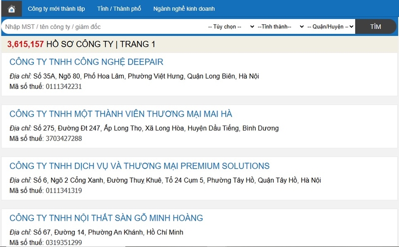 web tra cứu thông tin doanh nghiệp 3