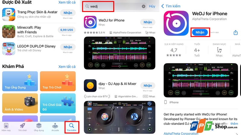 Các bước tải xuống ứng dụng WeDJ