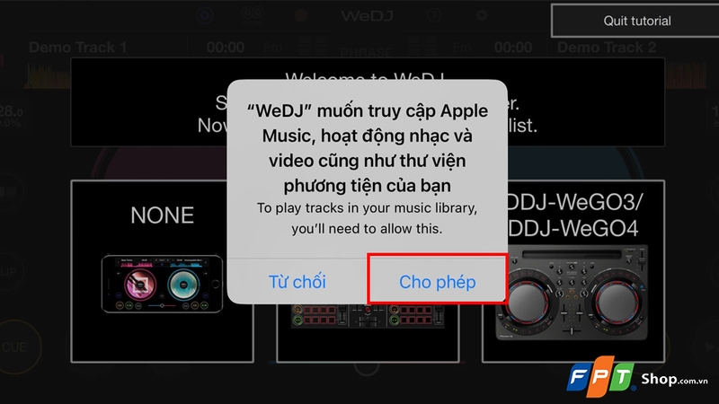 Cấp quyền truy cập cho ứng dụng
