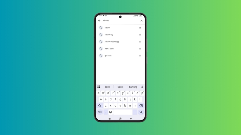 Nhập từ khóa “X Bank” vào thanh tìm kiếm