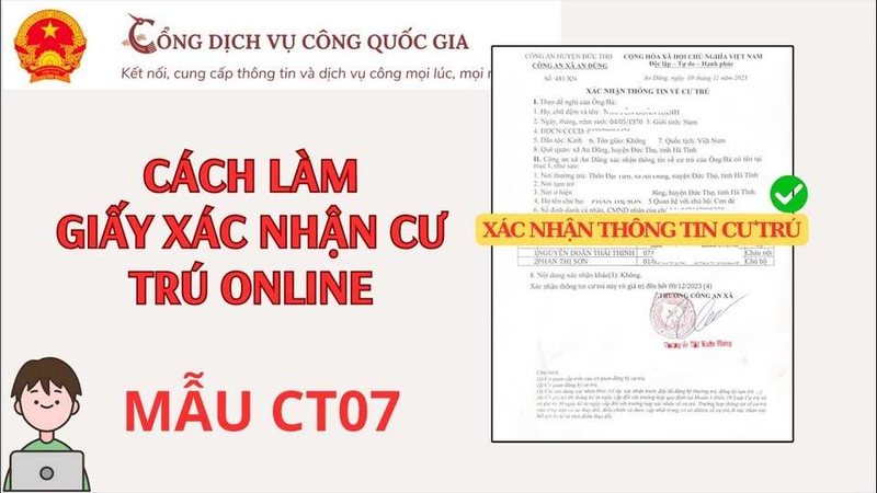 Mẫu CT07 là giấy xác nhận thông tin về cư trú