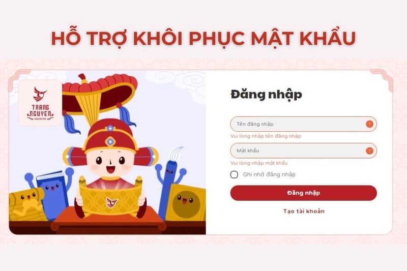 Thuận tiện khi khôi phục mật khẩu