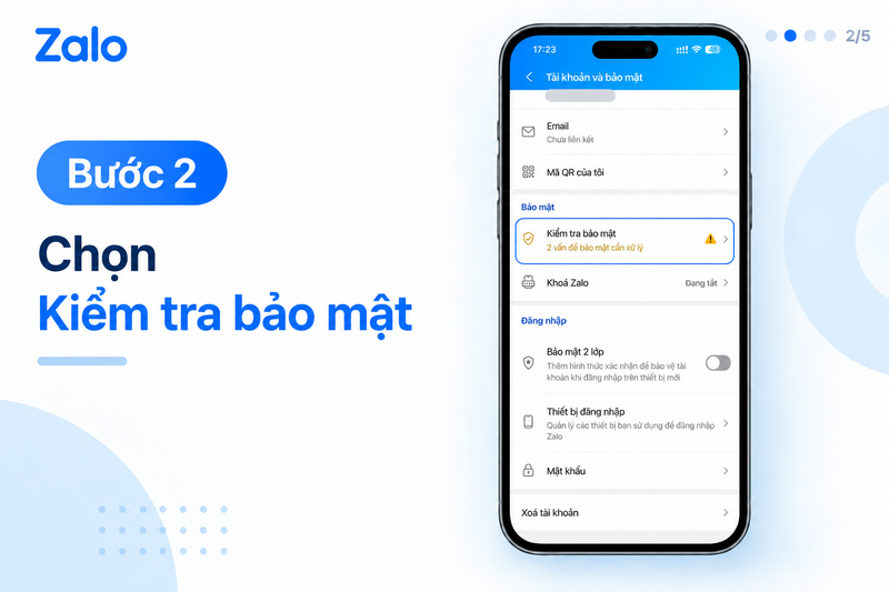 Chọn Kiểm tra bảo mật