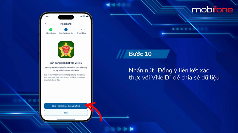 Đồng ý liên kết xác thực với VNeID