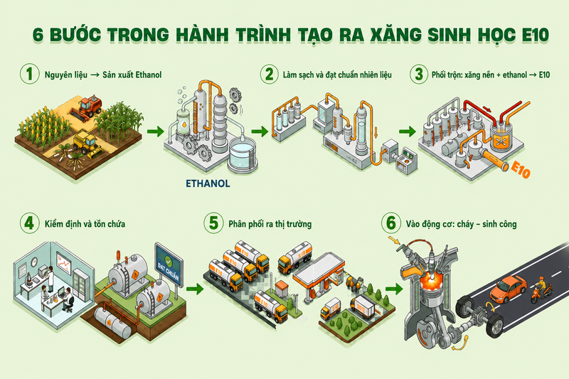 Quy trình tạo ra xăng E10