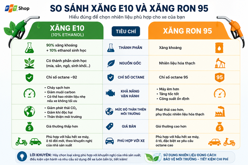 Xăng E10 và xăng 95 3