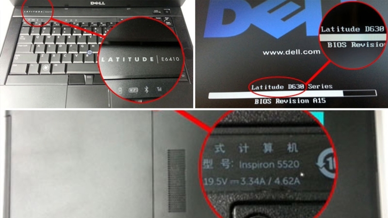 Dãy ký hiệu bao gồm chữ và số chỉ đời máy laptop Dell