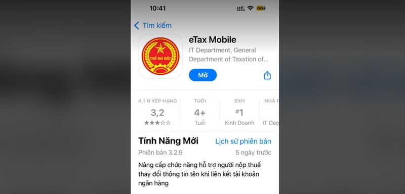Cách xem số tiền hoàn thuế trên eTax Mobile - 06
