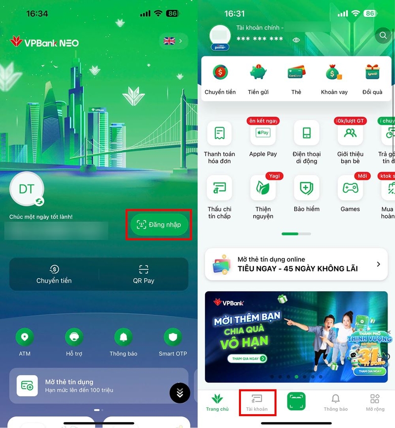2 cách xem lịch sử giao dịch ngân hàng VPBank ảnh 1