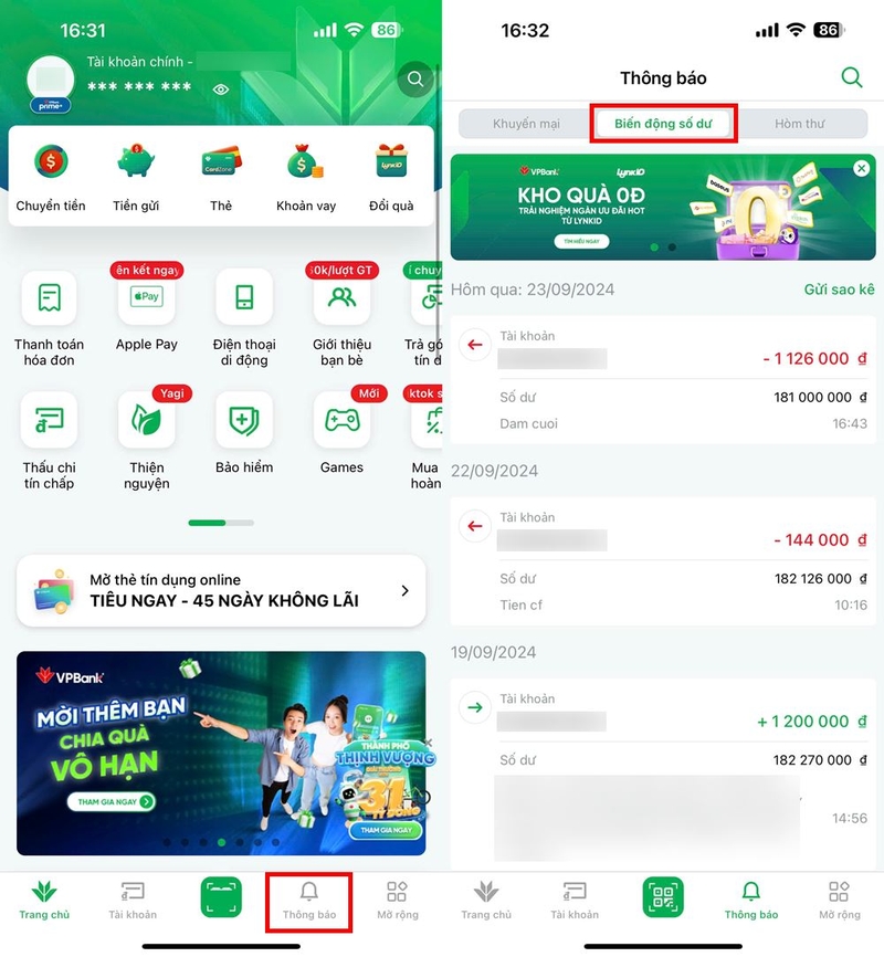 2 cách xem lịch sử giao dịch ngân hàng VPBank ảnh 4