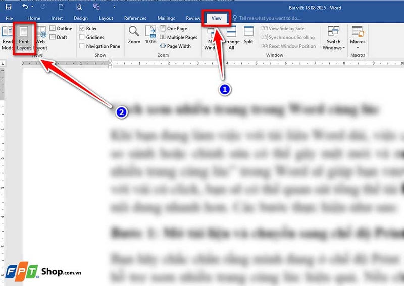 Xem nhiều trang trong Word - 06