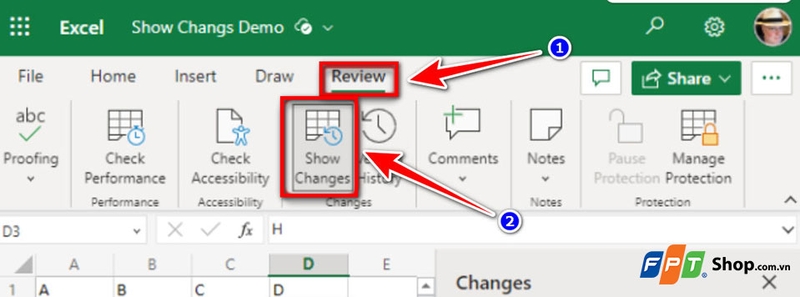 Cách xem nội dung thay đổi khi chia sẻ file Excel - 06\