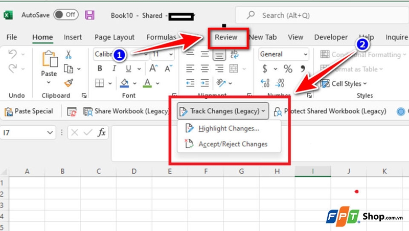 Cách xem nội dung thay đổi khi chia sẻ file Excel - 03