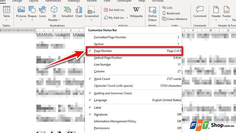 Xem nhanh số trang trong Word - 04