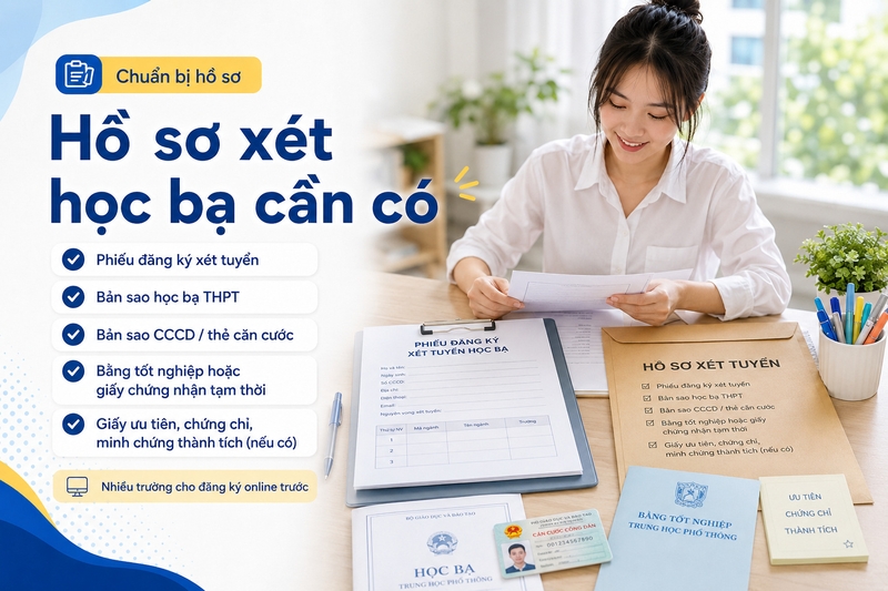 Hồ sơ xét học bạ cần chuẩn bị