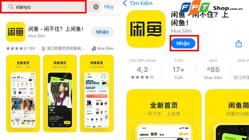 Tải ứng dụng Xianyu xuống điện thoại