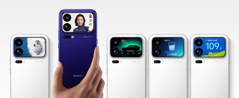 Màn hình phụ trên Xiaomi 18 Pro và Xiaomi 18 Pro Max đưa các thông tin cần xem nhanh ra ngay mặt lưng.