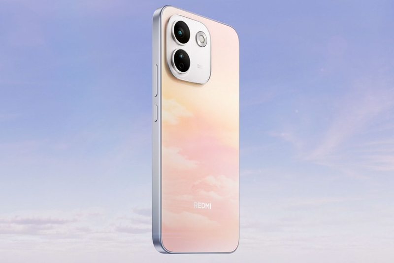 Phiên bản Trắng vân mây của REDMI Note 17 Pro Max 5G có thể đổi sang sắc hồng cam dưới ánh nắng.