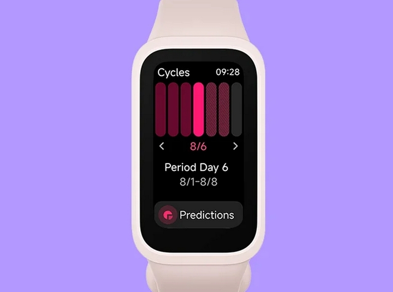 Theo dõi chu kỳ kinh nguyệt trên Xiaomi Smart Band 9 Active