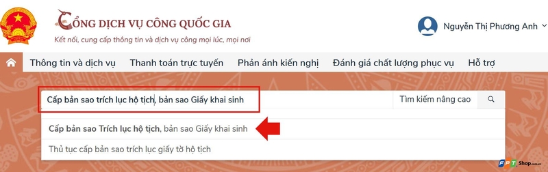 Xin cấp bản sao giấy khai sinh online (ảnh 4)