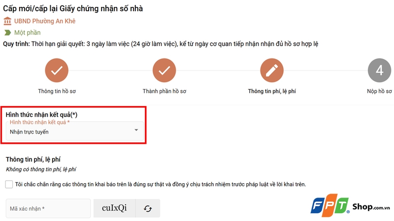 Hoàn tất thông tin cuối cùng để xin cấp số nhà online