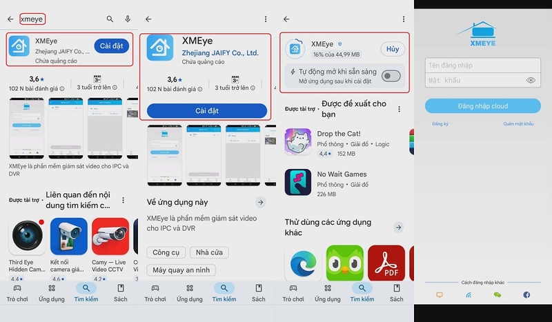 Cách tải XMEye trên Android