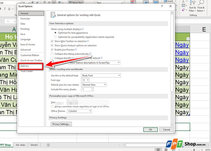 Cách xóa Add-in trong Excel - 05