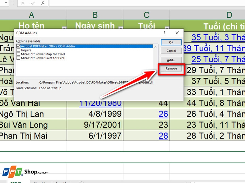 Cách xóa Add-in trong Excel - 08