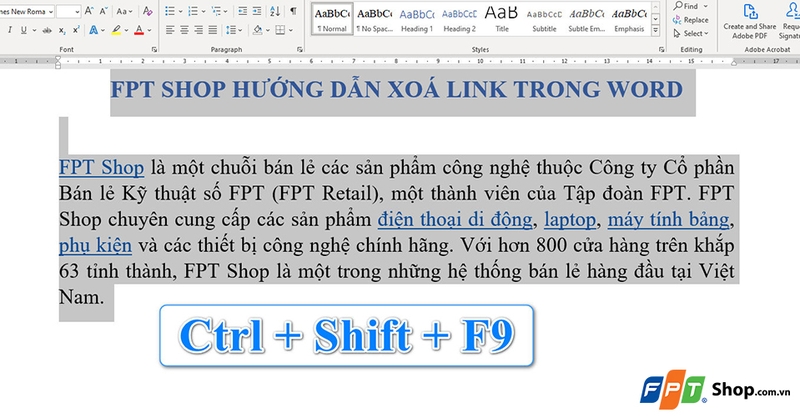 Cách xóa link trong Word - 07
