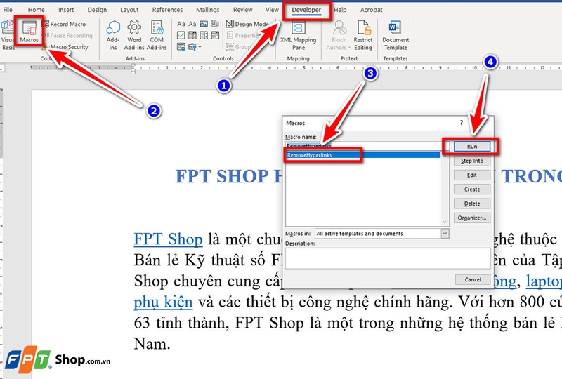 Cách xóa link trong Word - 1
