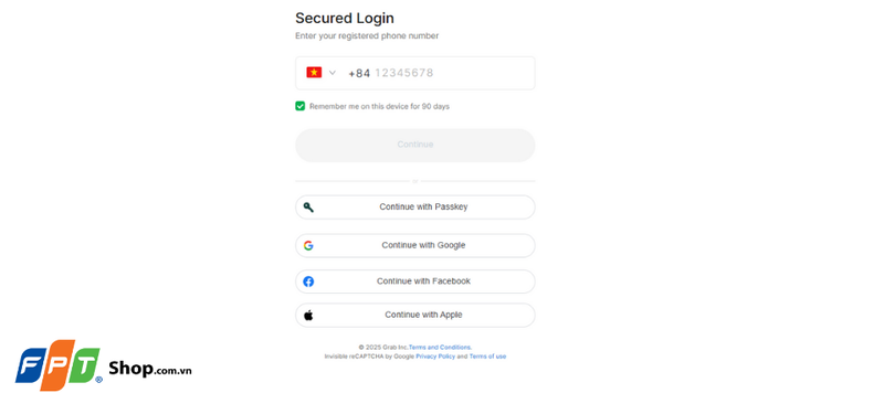 Nhập số điện thoại hoặc các tài khoản mạng xã hội