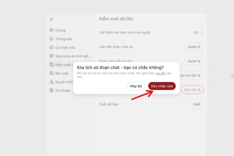 xóa tất cả lịch sử trò chuyện trên ChatGPT hình 4