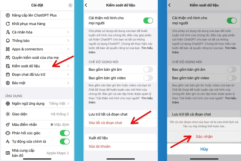 xóa tất cả lịch sử trò chuyện trên ChatGPT hình 6