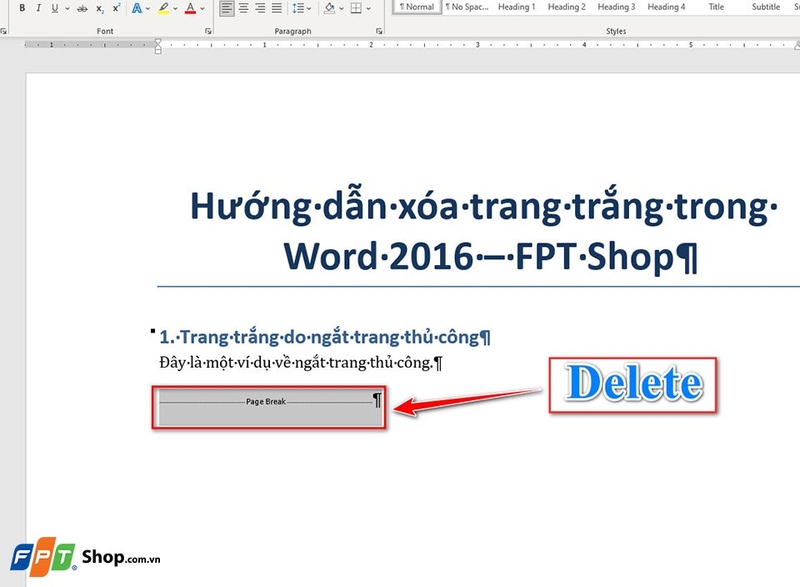 Xóa trang trắng trong Word 2016 - 04