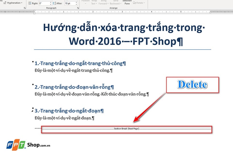 Xóa trang trắng trong Word 2016 - 06