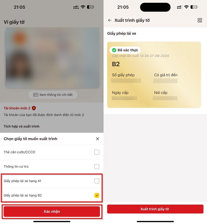 Cách xuất trình GPLX trên VNeID ảnh 3