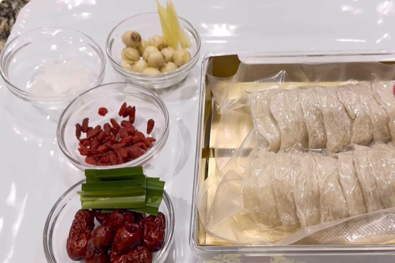 Nguyên liệu cần chuẩn bị cho món yến chưng táo đỏ kỷ tử