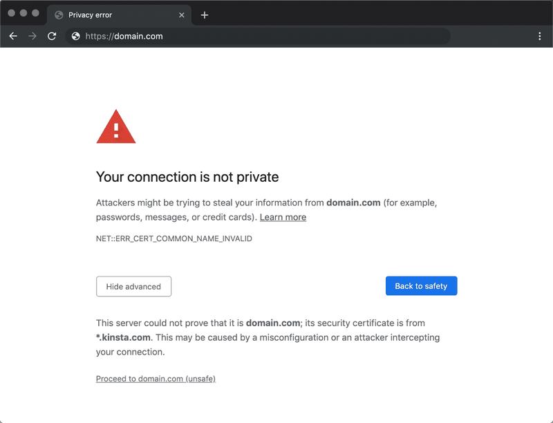 your connection is not private - Hình 1