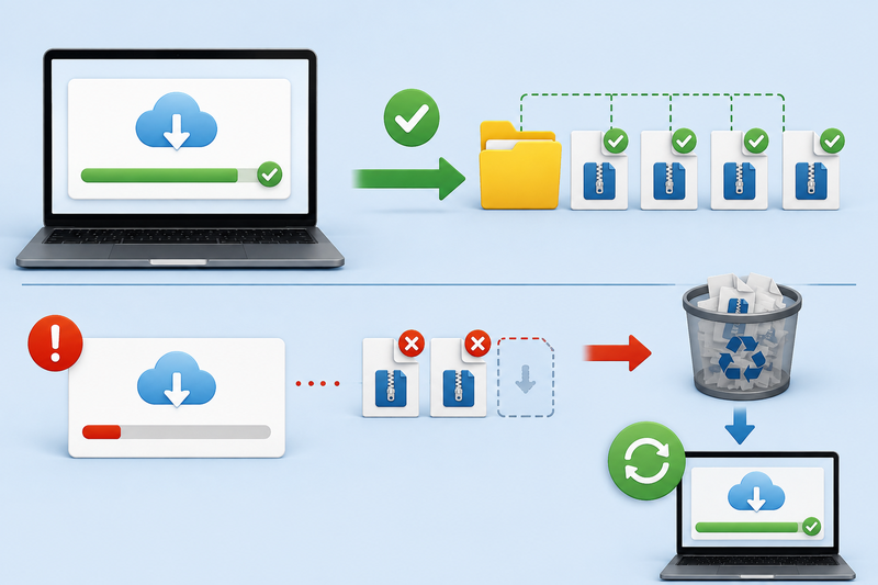 Nếu file được tải từ Internet, hãy tải lại