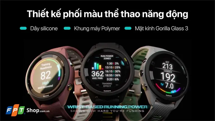 Đồng hồ Garmin Forerunner 265S Music Cao cấp, bền bỉ